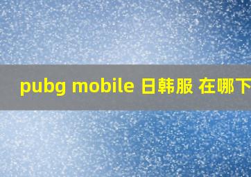 pubg mobile 日韩服 在哪下载